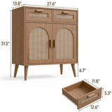 Rattan Cabinet Buffet Sideboard Storage Cabinet with Doors