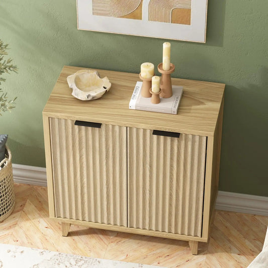 Modern Sideboard Fluted Buffet Cabinet with Storage Cabinet