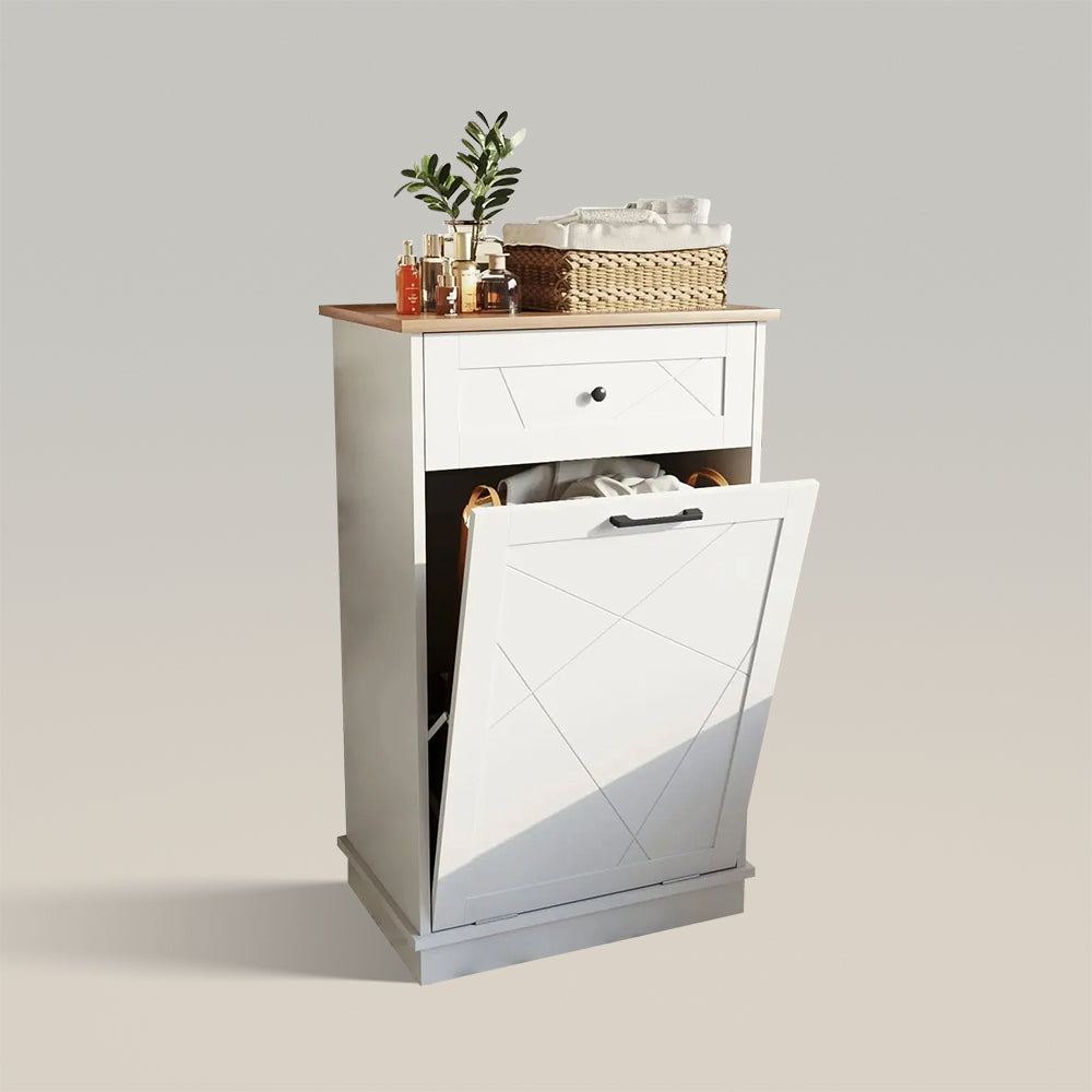 Hideaway Free Standing Recycling Cabinet Single Trash Can