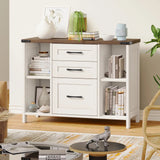 Lateral File Cabinet for Home Office with Rustic Metal Handles