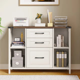 Lateral File Cabinet for Home Office with Rustic Metal Handles