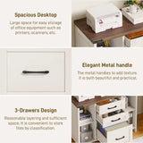 Lateral File Cabinet for Home Office with Rustic Metal Handles