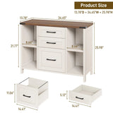 Lateral File Cabinet for Home Office with Rustic Metal Handles