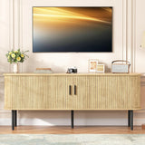 Vabches TV Stand with Storage and Adjustable Shelves