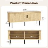 Vabches TV Stand with Storage and Adjustable Shelves