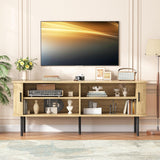 Vabches TV Stand with Storage and Adjustable Shelves