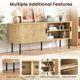 Vabches TV Stand with Storage and Adjustable Shelves