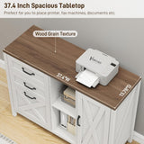 Farmhouse 3 Drawer File Cabinet with Open Storage Shelf