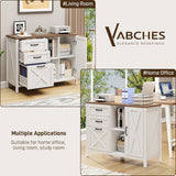 Farmhouse 3 Drawer File Cabinet with Open Storage Shelf