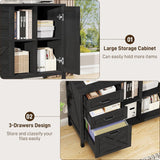 Farmhouse 3 Drawer File Cabinet with Open Storage Shelf