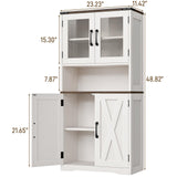 Farmhouse Kitchen Pantry Storage Cabinet with Adjustable Shelves