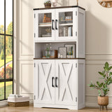 Farmhouse Kitchen Pantry Storage Cabinet with Adjustable Shelves