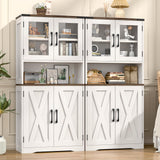 Farmhouse Kitchen Pantry Storage Cabinet with Adjustable Shelves