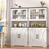 Farmhouse Kitchen Pantry Storage Cabinet with Adjustable Shelves