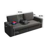 Loveseat Sofa with 2 Drawers Upholstered Small Sofa Fits Bedroom