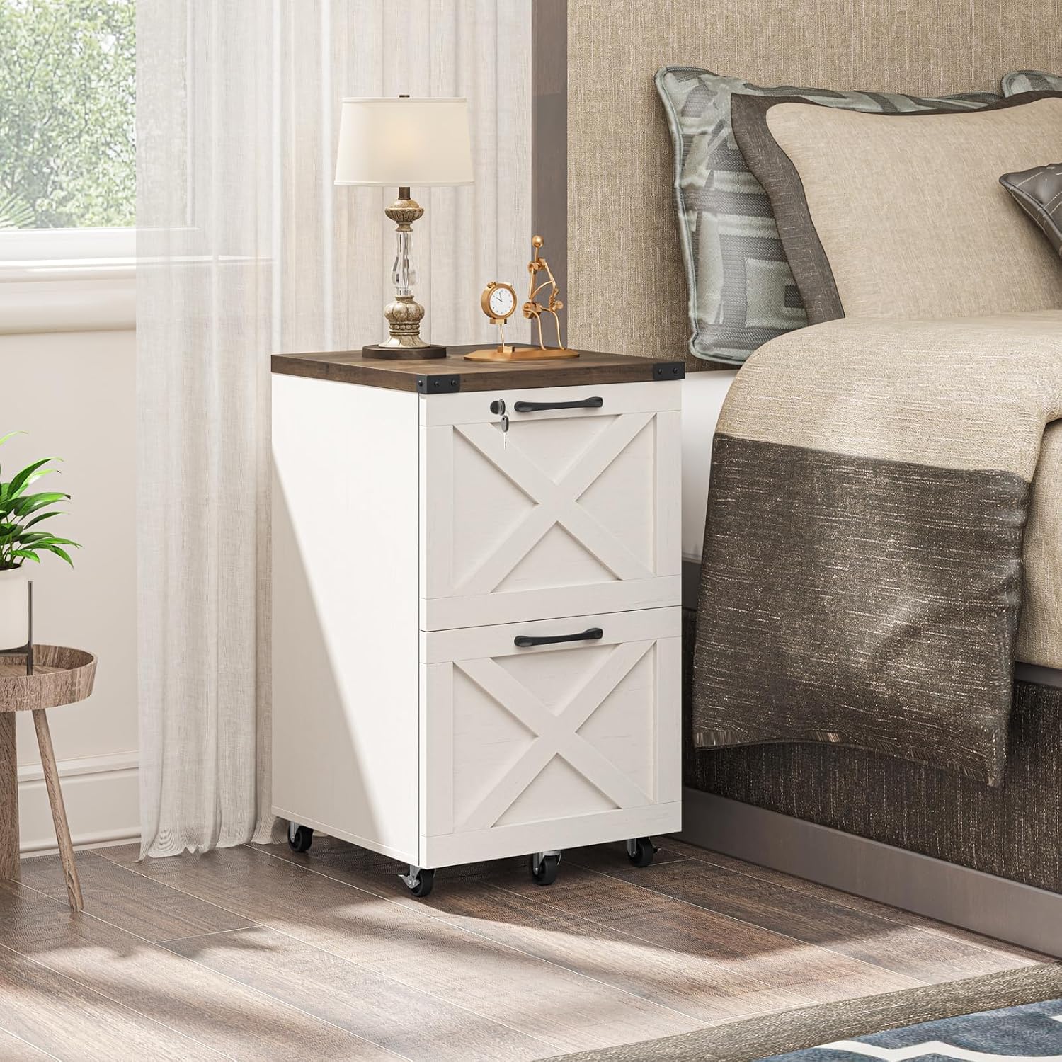 walnut and white