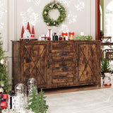 Buffet Sideboard Cabinet with 2 Doors and 4 Drawers for Kitchen