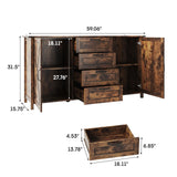 Buffet Sideboard Cabinet with 2 Doors and 4 Drawers for Kitchen