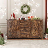 Buffet Sideboard Cabinet with 2 Doors and 4 Drawers for Kitchen