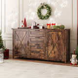 Buffet Sideboard Cabinet with 2 Doors and 4 Drawers for Kitchen