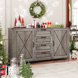 Buffet Sideboard Cabinet with 2 Doors and 4 Drawers for Kitchen