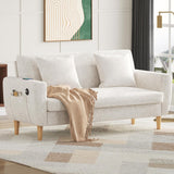 Mid Century Modern Soft Plush Material Loveseat Sofa for Bedroom