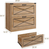 Farmhouse Lateral Office File Cabinet with 2 Drawers