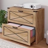 Farmhouse Lateral Office File Cabinet with 2 Drawers
