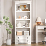 Wooden Bookshelf and Bookcase with Storage Drawers