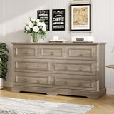 Mid Century Large Chest Storage Dresser Organizer with 7 Drawers