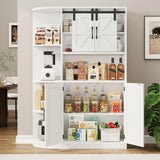 Vabches Farmhouse Pantry Cabinet, Kitchen Pantry Storage Cabinet