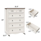Vabches Farmhouse 43in Tall Chest of Drawers for Bedroom