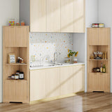 Vabches 64 Inch Tall Modern Fluted Corner Cabinet with Adjustable Shelf