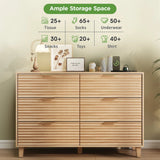 Vabches Chest of Drawer Modern Fluted Storage Cabinet
