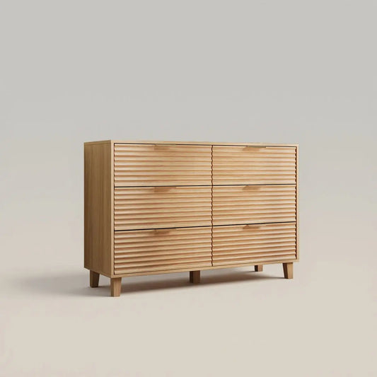 Vabches Chest of Drawer Modern Fluted Storage Cabinet