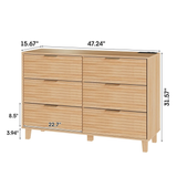 Vabches Chest of Drawer Modern Fluted Storage Cabinet