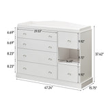 Vabches Multi-Functional Chest of Drawers Kids Dresser Cabinet with 6 Drawers