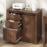Farmhouse Horizontal Filing Cabinet with Adjustable Shelves