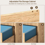 Vabches Fluted Executive Desk with File Drawer