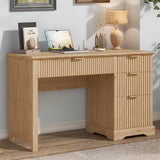 Vabches Fluted Executive Desk with File Drawer