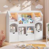 Multi-Functional Toy Storage Organizer with 3-Tier Book Rack