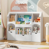 Multi-Functional Toy Storage Organizer with 3-Tier Book Rack