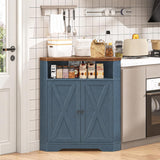 walnut and blue