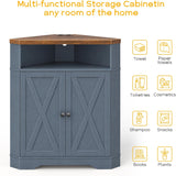 walnut and blue