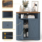 walnut and blue