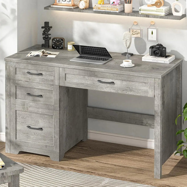 Farmhouse 47inch Executive Desk with 4 Storage Drawers