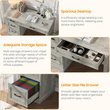 47in Executive Desk with 3 Drawers and Adjustable File Drawer