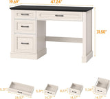 47in Executive Desk with 3 Drawers and Adjustable File Drawer