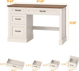 47in Executive Desk with 3 Drawers and Adjustable File Drawer