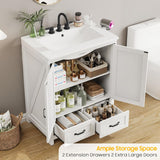 Modern Bathroom Free Standing Storage Cabinet with Sink Set
